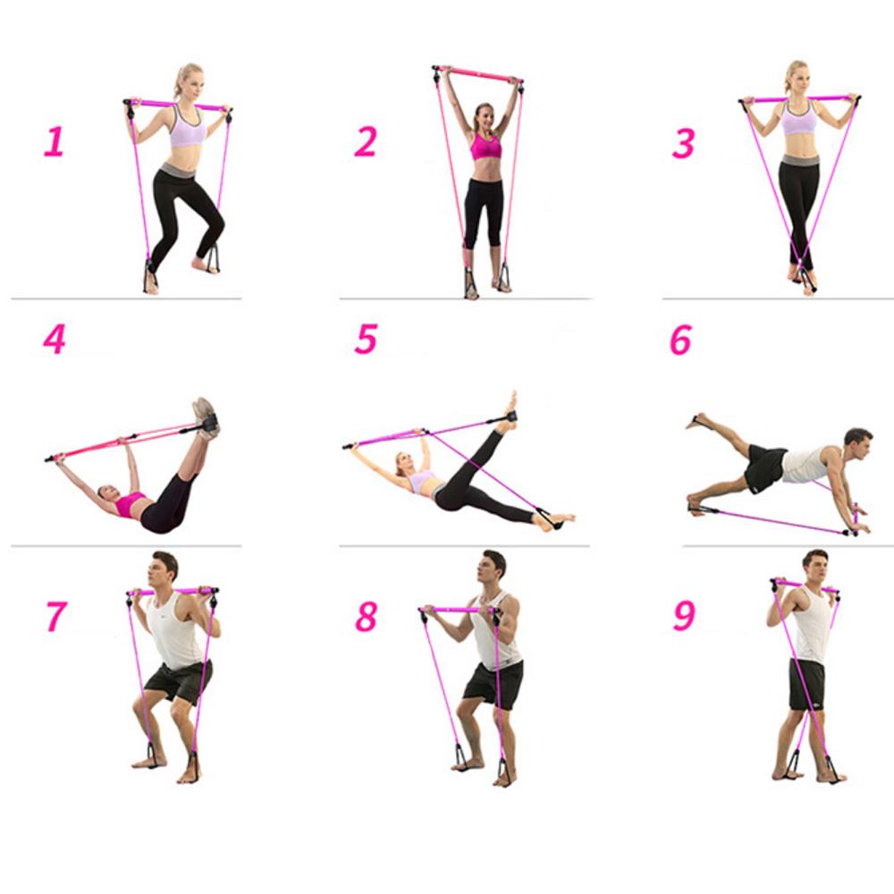 Yoga Pilates Bar Stick Exerciser Pull Rope Gym Workout Pilates Trainer –  Vandrelle